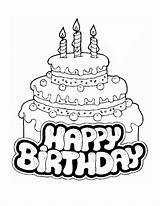 Birthday Happy Line Drawing Coloring Pages Getdrawings sketch template