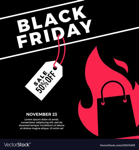 black friday sale social media post flat vector image