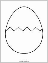 Egg Easter Coloring Template Cracked Pages Printable Blank Templates Mombrite Craft Kids Chick sketch template