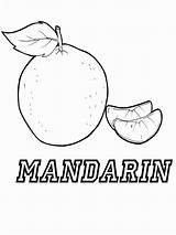 Coloring Pages Mandarin Tangerine Fruits Recommended sketch template