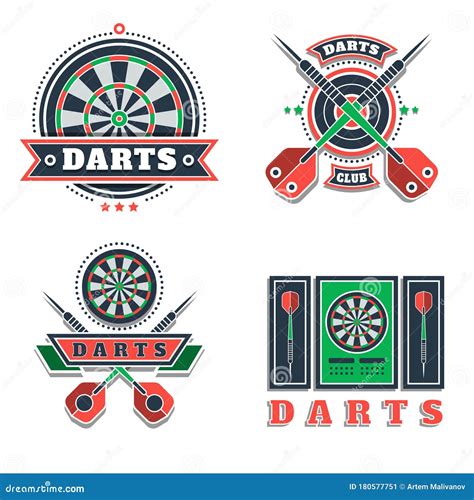 darts tournament  club logo stock vector illustration  club ribbon