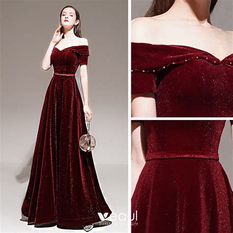 chic beautiful burgundy winter evening dresses 2020 a