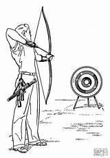 Archery Coloring Printable Pages Coloringbay sketch template