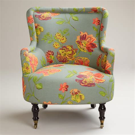 vintage floral gray reading chair world market chair fabric