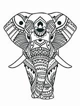 Coloring Elephant Pages Mandala Adults Zen Adult Aztec Drawing Head Color Pattern Animal Colouring Elephants Animals Getcolorings Asian Baby Printable sketch template