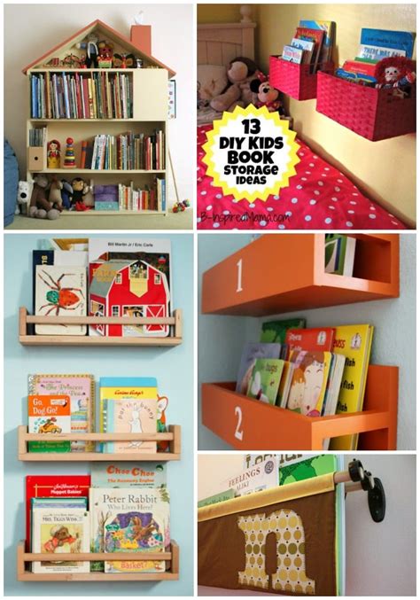 diy wall book display  baskets   kids book storage ideas