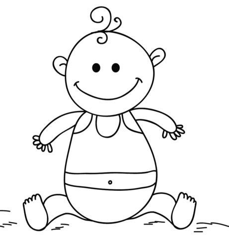 cartoon baby coloring page  printable coloring pages