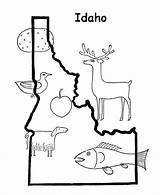 Idaho Coloring State Outline Map Pages History Printable Printables Usa States Travel Pennsylvania Print Go Popular sketch template
