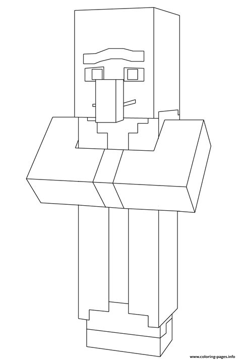 minecraft villager coloring page printable