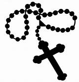 Rosary Clipart Clip Catholic Vector Beads Cross Silhouette Cliparts Chaplet Sticker Bead Praying Hands Altar Decal Pray Rose Library Clipground sketch template