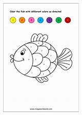 Worksheets Color Printable Recognition Numbers Number Colors Worksheet Coloring Fish Preschool Kids Kindergarten Megaworkbook Shapes Pages Activities Printables Given Math sketch template