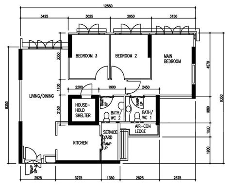 hdb  room flat floor plan floorplansclick