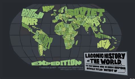 Laconic History Of The World Martin Elmer Designs Typographical Map