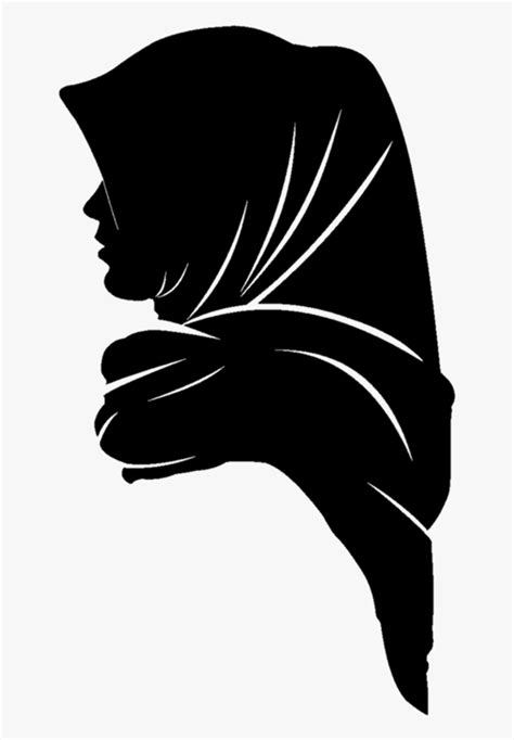 vektor wanita berhijab hitam putih  hijab world