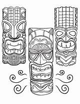 Tiki Coloring Mask Printable Pdf Hawaiian Faces Choose Board Pages Maske Printables Templates sketch template