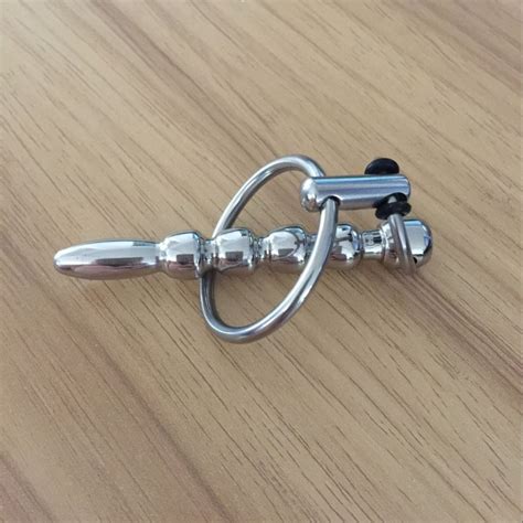 solid penis plug stainless steel with ring for urethral