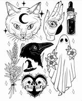 Witchy Witchcraft sketch template