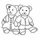 Coloring Teddy Pages Holidays Bear Cute Couple Coloringsky sketch template