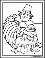 Coloring Thanksgiving Pages Pilgrim Cornucopia Colorwithfuzzy Fun sketch template