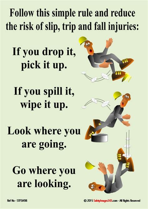 Slips Trips And Falls Safety Poster Follow This Simple Rule