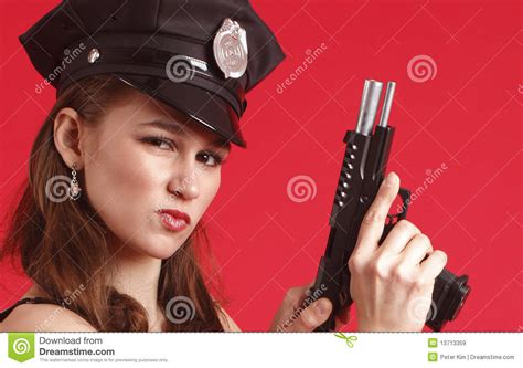 sexy female police officer royalty free stock images