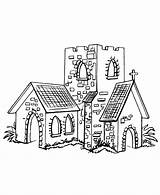 Medieval Coloring Church Churches Pages Printable Village Fantasy Castle Drawing Small Sheets Clipart Drawings Colouring Illustration Easy Kids Shows People sketch template