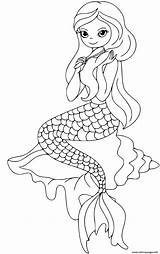 Sirene Brosse Mermaid Brushing sketch template