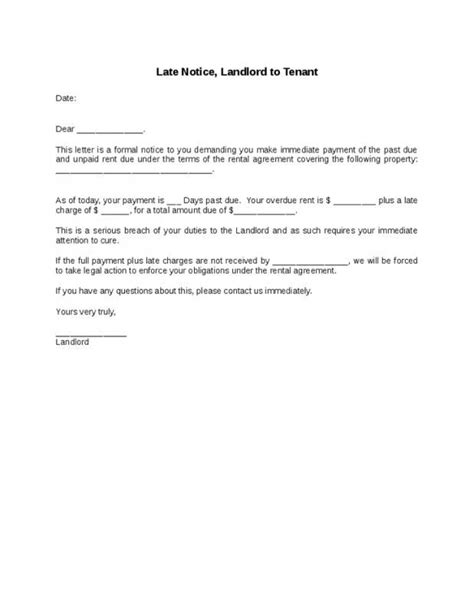 sample demand letter  payment  debt   landlord late rent