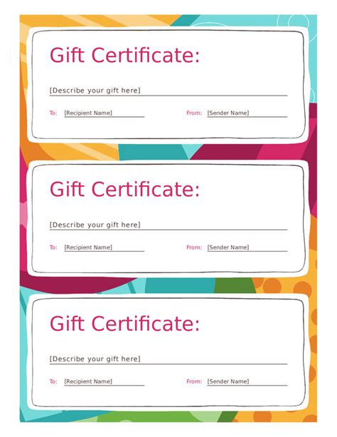 printable gift certificate forms printable forms