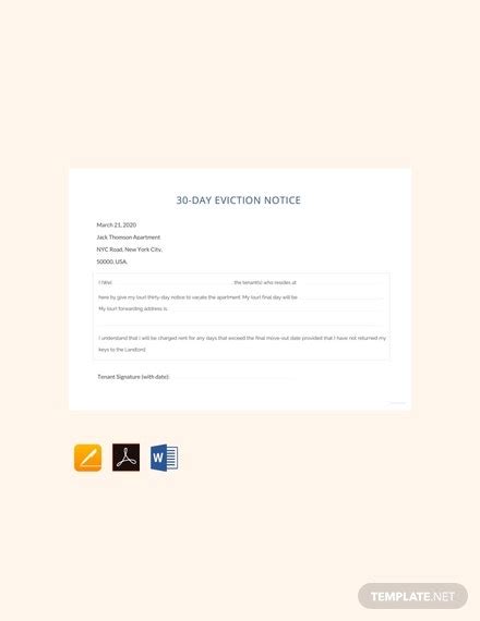 tenant eviction letter templates word  pages google docs