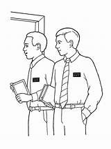 Coloring Pages Missionary Missionaries La Lds Iglesia Clipart Primary Para Door Knocking Others Sketch Sud Jesus Lesson Christ Inclined Primarily sketch template