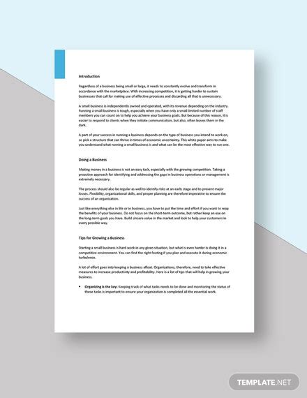 small business white paper template google docs word templatenet