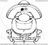 Hispanic Bandit Happy Clipart Cartoon Outlined Coloring Vector Cory Thoman Idea Royalty sketch template