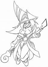 Coloring Pages Magician Dark Dragon Yugioh Girl Lineart Comments Getdrawings sketch template