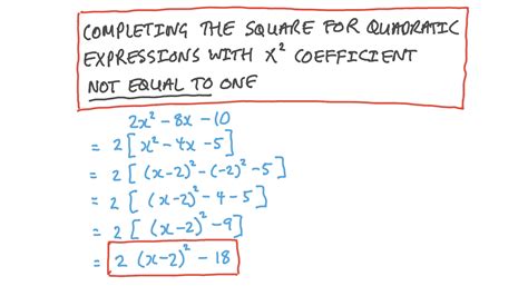 completing  square   coefficient question video solving quadratic equations