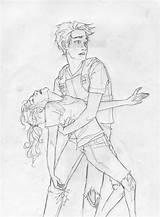 Percy Jackson Burdge Bug Drawing Drawings Percabeth Deviantart Sketches Annabeth Invulnerable Fanpop Sad Characters Draw Anime Couple Fan Olympus Heroes sketch template