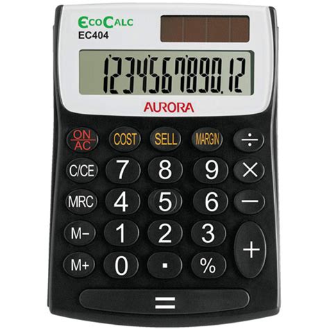 aurora ecocalc calculator desktop recycled solar powered  digit  key memory officemachinesnet