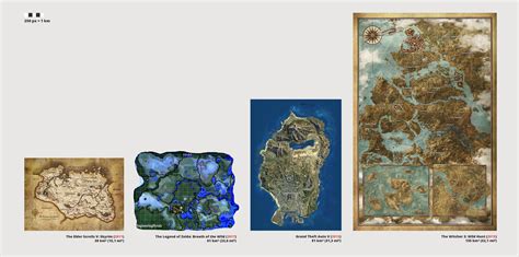 breath   wild map size comparison skyrim maps  source