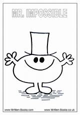 Mr Men Coloring Pages Miss Colouring Impossible Little Kids Books Characters Popular sketch template
