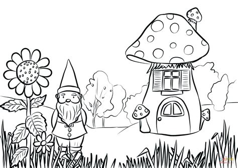 gnome   garden coloring page  printable coloring pages