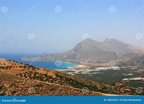 blue view stock image image  greece scene crete