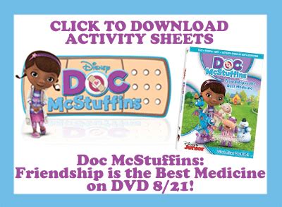 mcstuffins  activity sheets clips  dvd  enzas