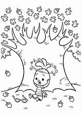 Chicken Little Tree Coloring Pages Acorn Falling Netart sketch template