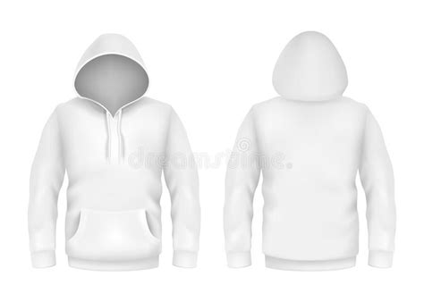 vector hoodie sweatshirt white  realistic mockup template  white background fashion long