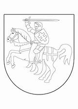 Ritter Schild Escudo Malvorlage Caballero Ausmalbilder Escudos Kleurplaat Pferd Scudo Ridder Arms Wappen Paard Cavallo Ausmalbild Ritterwappen Caballo Medievales Schulbilder sketch template