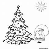 Coloring Santa Tree Christmas Pages Printable sketch template