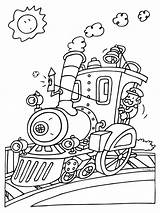 Trein Coloring Trains Kleurplaten Kleuren Kleurplaat Kids Boek Bladzijden Pages Fun Zo sketch template