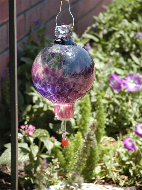 Beautiful Art Glass Hummingbird Feeder By Robbins Ranch
