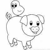 Piggy Coloring Pages Miss Cute Getcolorings Print Pig sketch template