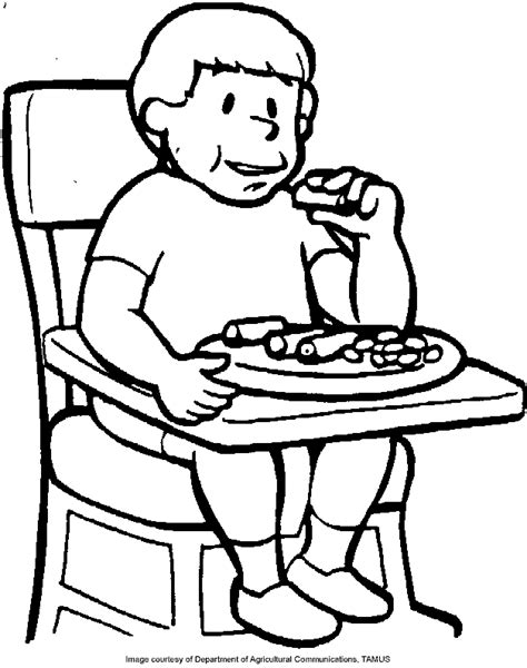 people eating printable coloring pages